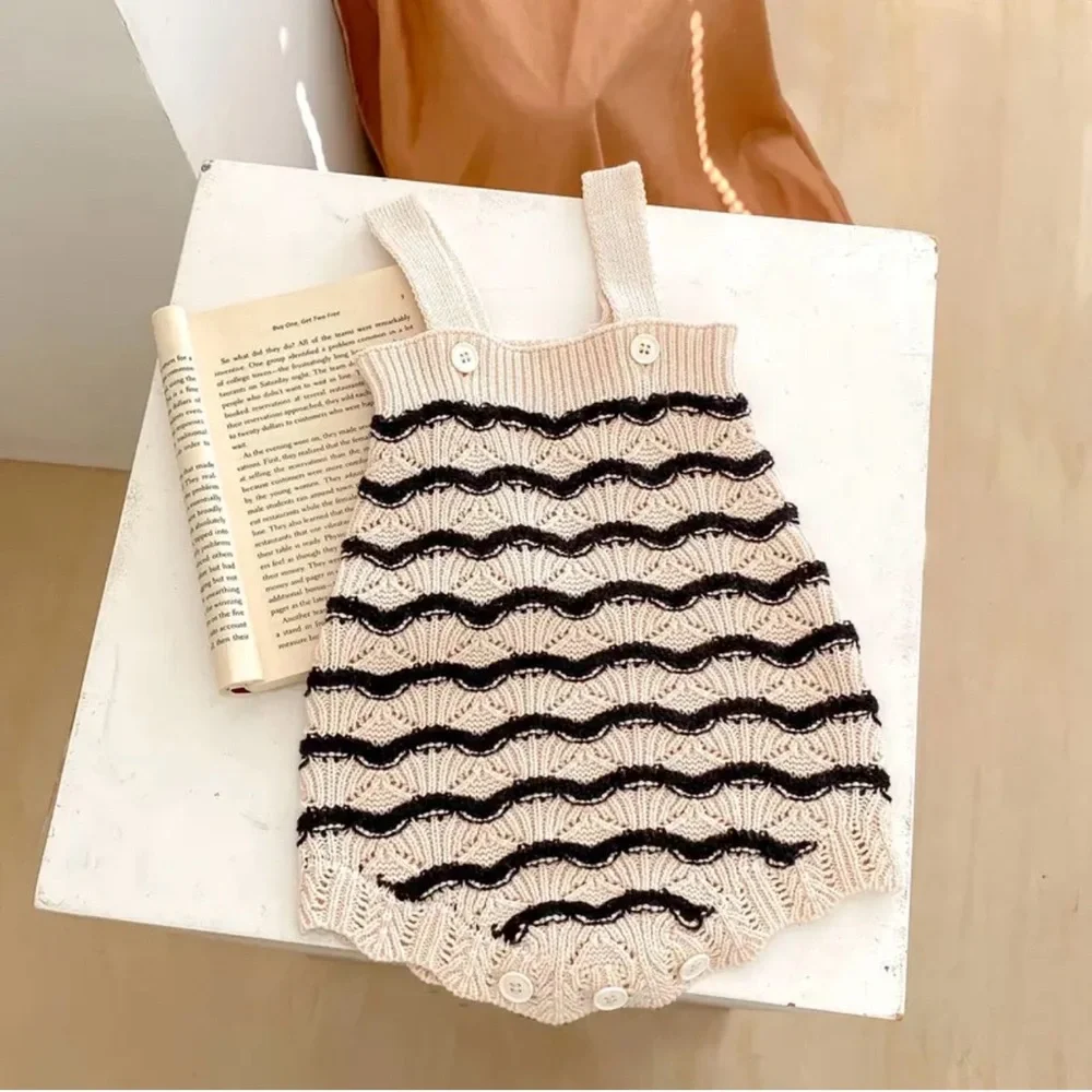 Toddler Cream and Black Striped Knit Cardigan Set - Picture 12 of 12